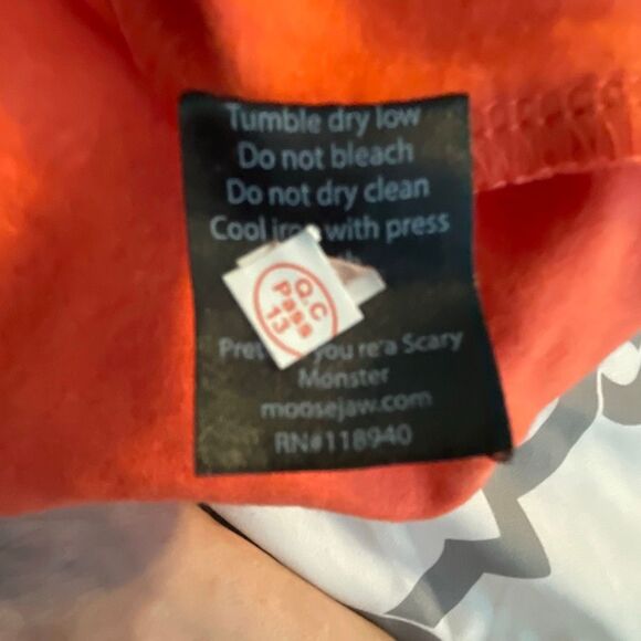 Moosejaw Original Frame Logo Pullover Hoodie Sweatshirt Flamingo Orange M - Picture 7 of 7